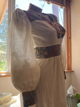 Load image into Gallery viewer, 1970’s vintage crepe and batik cotton dress by Vicky Vaughn