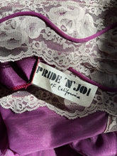 Load image into Gallery viewer, 1970’s Vintage Amethyst Purple Nylon Babydoll Chemise by Pride ‘N’ Joi of California