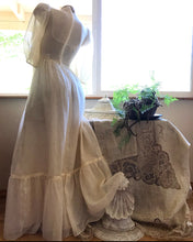 Load image into Gallery viewer, 1970's vintage ivory pintuck maxi dress by Candi Jones