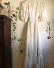 Load image into Gallery viewer, 1970's vintage ivory pintuck maxi dress by Candi Jones