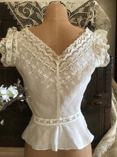 Load image into Gallery viewer, Antique Victorian embroidered eyelet corset cover