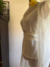 Load image into Gallery viewer, 1970's vintage cream voile and net lace Gunne Sax blouse