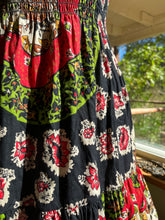 Load image into Gallery viewer, Incredible 1970’s Vintage Smocked Floral Calico Dress