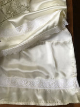 Load image into Gallery viewer, Authentic 1970’s Vintage Ivory Satin and Lace Gunne Sax Bridal dress
