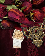 Load image into Gallery viewer, 1970’s vintage burgundy velveteen Gunne Sax midi dress