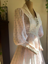 Load image into Gallery viewer, 1960’s Vintage Flocked Voile Gunne Sax Dress