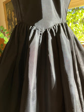 Load image into Gallery viewer, Darling 1970’s Vintage Black Taffeta Strapless Gunne Sax Dress