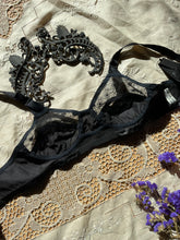 Load image into Gallery viewer, Perfect 1950’s Vintage Black Satin Bullet Bra - Flexaire by Flexees