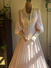 Load image into Gallery viewer, 1960’s Vintage Flocked Voile Gunne Sax Dress