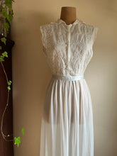 Load image into Gallery viewer, 1950’s Vintage White Nylon and Eyelet Lace Nightgown by Carters