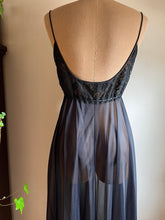 Load image into Gallery viewer, Authentic 1970’s vintage black nightgown by Lucie Ann for Claire Sandra