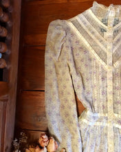 Load image into Gallery viewer, Sheer 1970’s vintage floral voile Gunne Sax midi dress