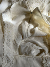Load image into Gallery viewer, 1970’s Vintage Dreamy Ivory Crepe Flutter Sleeve Maxi dress
