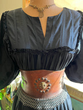 Load image into Gallery viewer, Outrageous 1970’s Vintage Black Cotton Ruffle Dress by Fernando Huertas