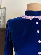 Load image into Gallery viewer, Sale~ Gorgeous 1960’s Vintage Cobalt Blue Velvet Maxi Dress