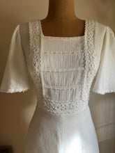 Load image into Gallery viewer, 1970’s Vintage Dreamy Ivory Crepe Flutter Sleeve Maxi dress