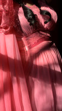 Load image into Gallery viewer, 1950’s Vintage Pink Chiffon Peignoir Nightgown and Robe Set by Vanity Fair