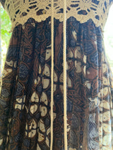 Load image into Gallery viewer, Autumn 1970’s vintage Batik Stain Glass Voile Gunne Sax Maxi Dress