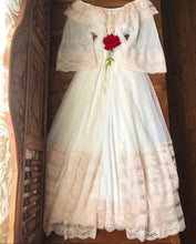 Load image into Gallery viewer, Beautiful 1970's vintage Intime of California Ivory chiffon peignoir nightgown and robe set