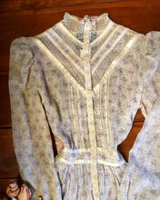 Load image into Gallery viewer, Sheer 1970’s vintage floral voile Gunne Sax midi dress