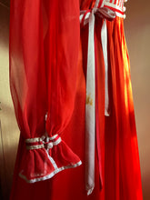 Load image into Gallery viewer, Rare Authentic 1970’s Vintage Rust Satin Rumak Dress