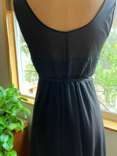 Load image into Gallery viewer, 1960’s vintage black chiffon and lace nightgown by Shadowline