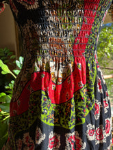 Load image into Gallery viewer, Incredible 1970’s Vintage Smocked Floral Calico Dress