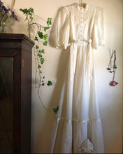 Load image into Gallery viewer, 1970's vintage ivory pintuck maxi dress by Candi Jones