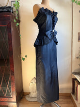 Load image into Gallery viewer, Dramatic 1980’s Vintage Black Karan Okada Wiggle Dress