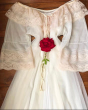 Load image into Gallery viewer, Beautiful 1970's vintage Intime of California Ivory chiffon peignoir nightgown and robe set