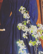 Load image into Gallery viewer, 1970’s vintage denim and crochet dress by Act 1