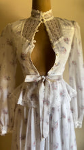 Load image into Gallery viewer, Sweet 1970’s Vintage Floral Voile Gunne Sax Blouse and Skirt Set