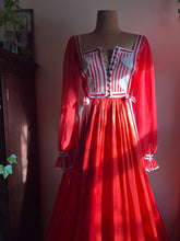 Load image into Gallery viewer, Rare Authentic 1970’s Vintage Rust Satin Rumak Dress