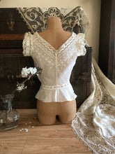 Load image into Gallery viewer, Antique Victorian embroidered eyelet corset cover