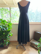 Load image into Gallery viewer, 1960’s vintage black chiffon and lace nightgown by Shadowline