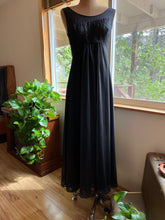 Load image into Gallery viewer, 1960’s vintage black chiffon and lace nightgown by Shadowline