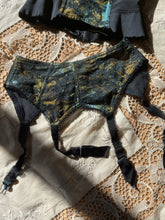 Load image into Gallery viewer, Designer 1960’s vintage Oleg Cassini Bustier Longline Bra and Garter Belt Set
