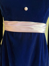 Load image into Gallery viewer, Sale~ Gorgeous 1960’s Vintage Cobalt Blue Velvet Maxi Dress