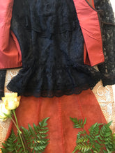 Load image into Gallery viewer, Authentic 1980’s vintage black lace Gunne Sax blouse