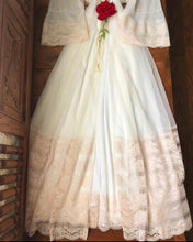 Load image into Gallery viewer, Beautiful 1970's vintage Intime of California Ivory chiffon peignoir nightgown and robe set