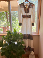 Load image into Gallery viewer, 1970’s vintage crepe and batik cotton dress by Vicky Vaughn