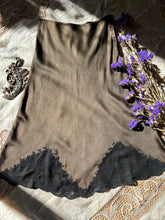 Load image into Gallery viewer, Amazing 1930’s Dark Chocolate Brown Silk Bias Cut Half Slip