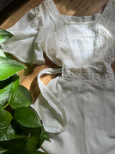 Load image into Gallery viewer, 1970’s Vintage Dreamy Ivory Crepe Flutter Sleeve Maxi dress