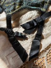 Load image into Gallery viewer, Designer 1960’s vintage Oleg Cassini Bustier Longline Bra and Garter Belt Set