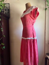 Load image into Gallery viewer, 1950’s Vintage Sheer Cotton and Lace dress by Vicky Vaughn Juniors