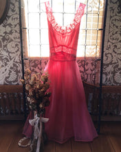 Load image into Gallery viewer, Authentic 1950’s fuchia pink Vanity Fair peignoir 2 piece set