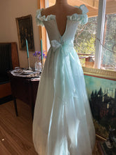 Load image into Gallery viewer, 1970’s Vintage Ice Blue Striped Voile Dress by Roberta