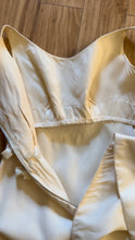 Load image into Gallery viewer, 1960’s Vintage Ivory Linen and Fern Lace Shift Dress and Trained Vest Bridal Set