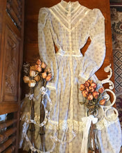 Load image into Gallery viewer, Sheer 1970’s vintage floral voile Gunne Sax midi dress