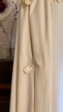 Load image into Gallery viewer, 1960’s Vintage Ivory Linen and Fern Lace Shift Dress and Trained Vest Bridal Set